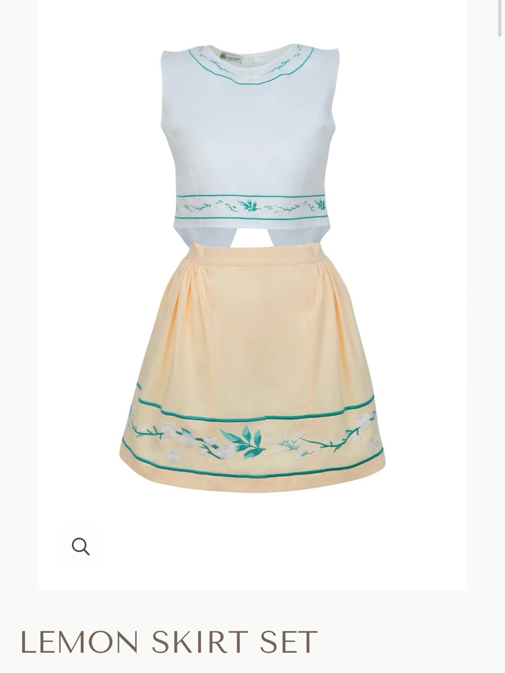 Fanm Mon Lemon Skirt Set - Cream & Light Yellow Set - s